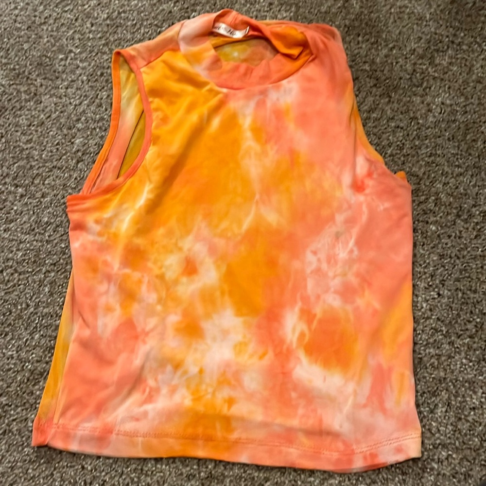 Orange tie dye top